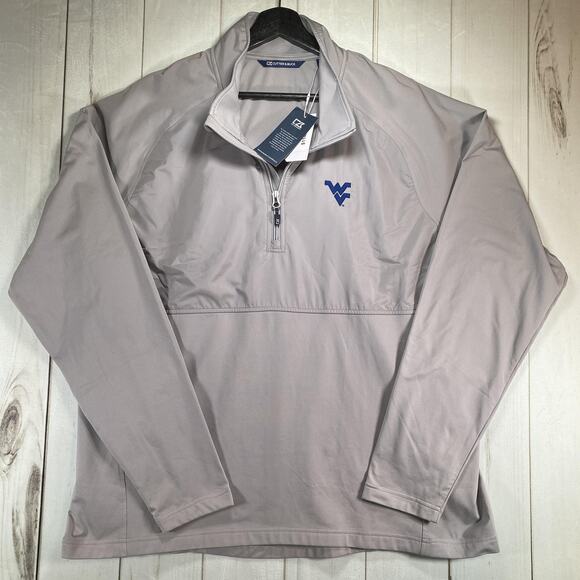 Cutter & Buck Other - Cutter & Buck West Virginia Mountaineers WVU Mens XL Gray Quarter 1/4 Zip NWT
